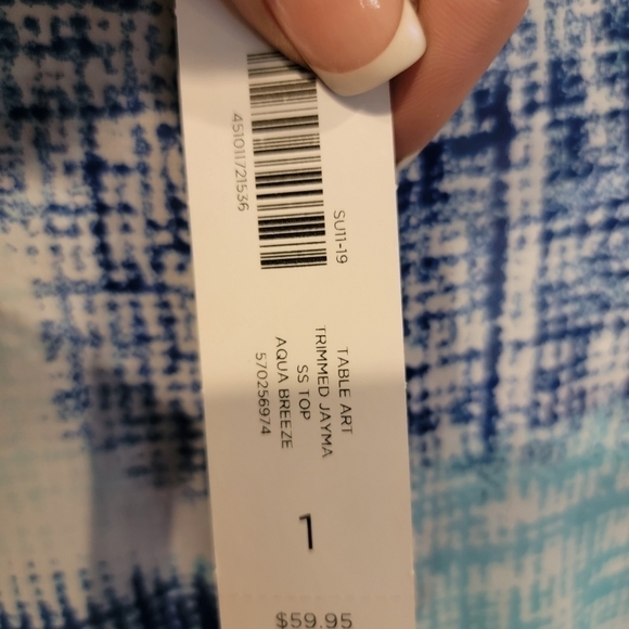 EASY wear By Chicos Flowy Short Sleeve Top Size M (1) - Picture 7 of 12